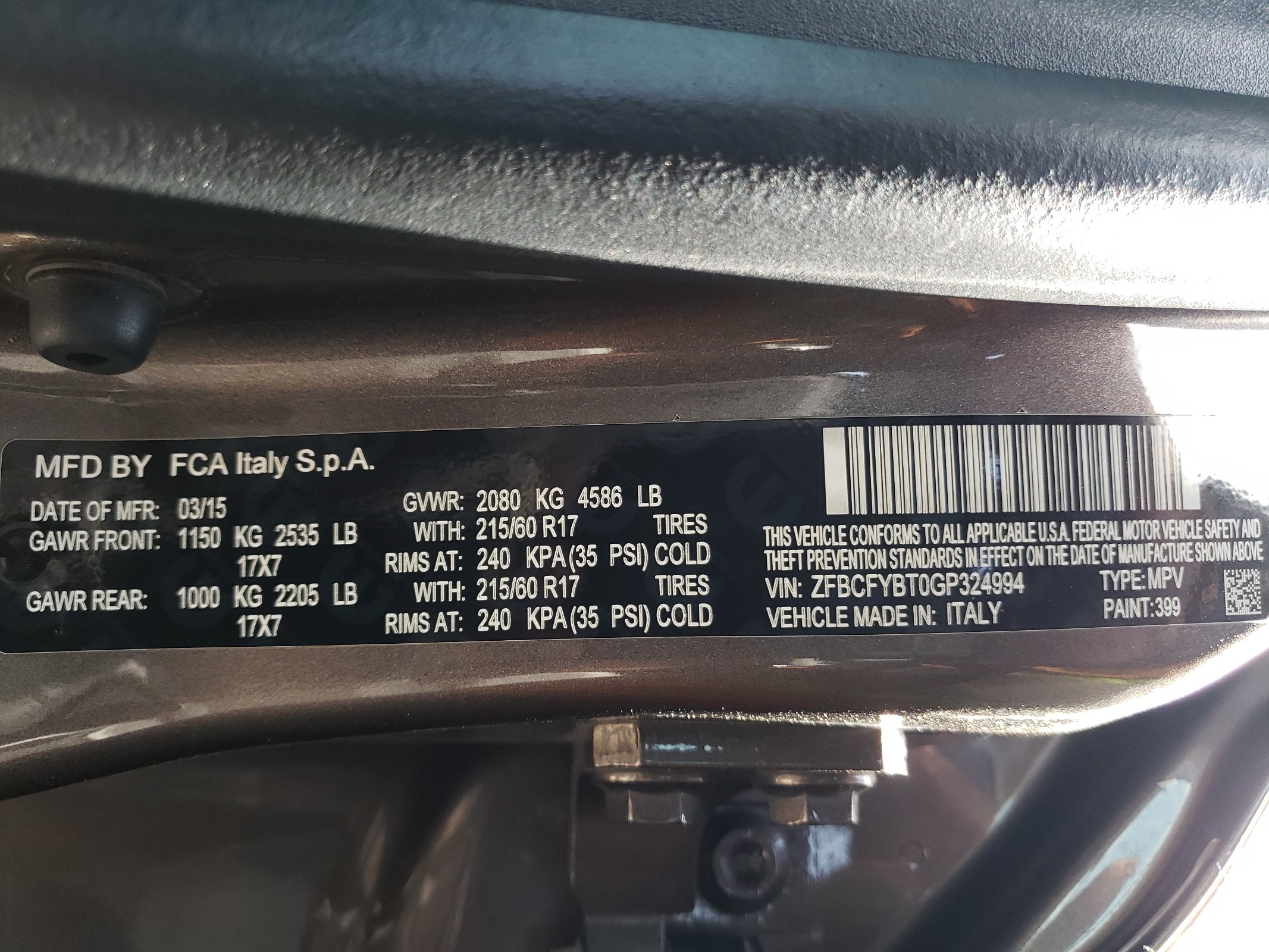 ZFBCFYBT0GP324994 2016 Fiat 500X Easy