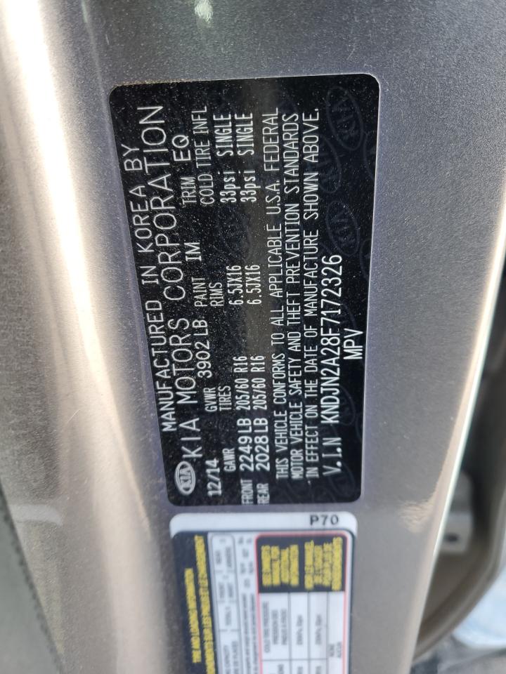 2015 Kia Soul VIN: KNDJN2A28F7172326 Lot: 57050514