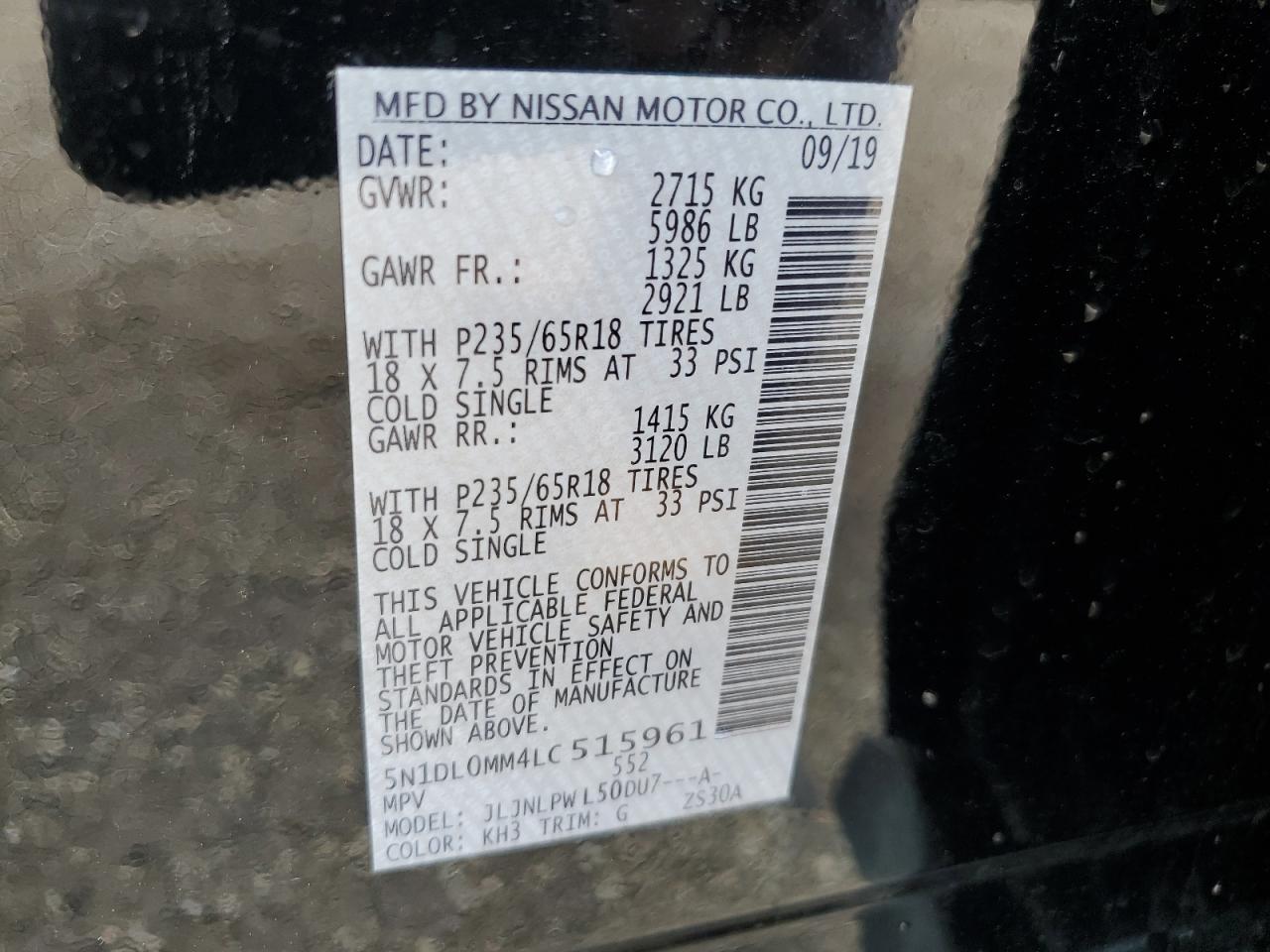 2020 Infiniti Qx60 Luxe VIN: 5N1DL0MM4LC515961 Lot: 57287724