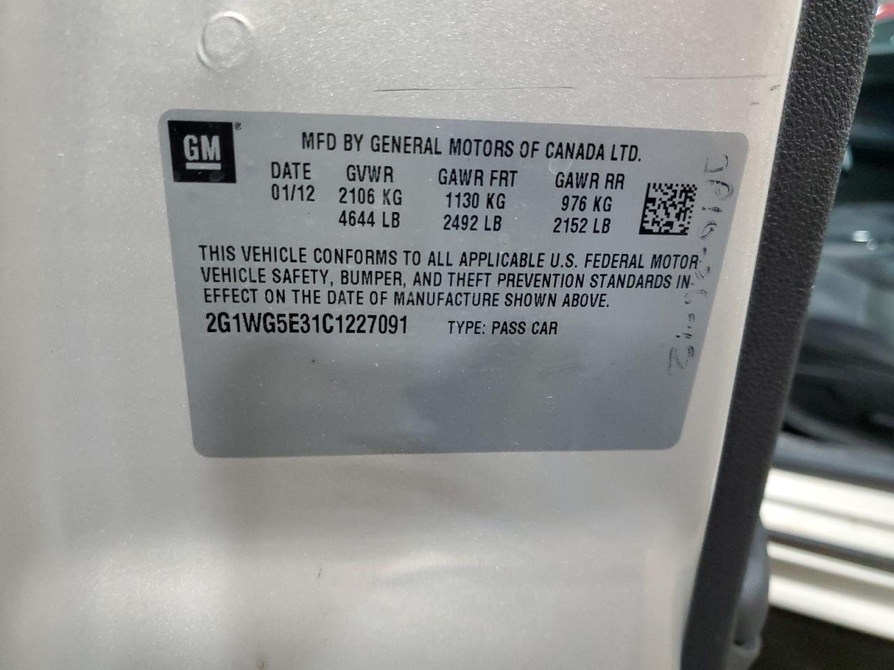 2012 Chevrolet Impala Lt VIN: 2G1WG5E31C1227091 Lot: 59535174