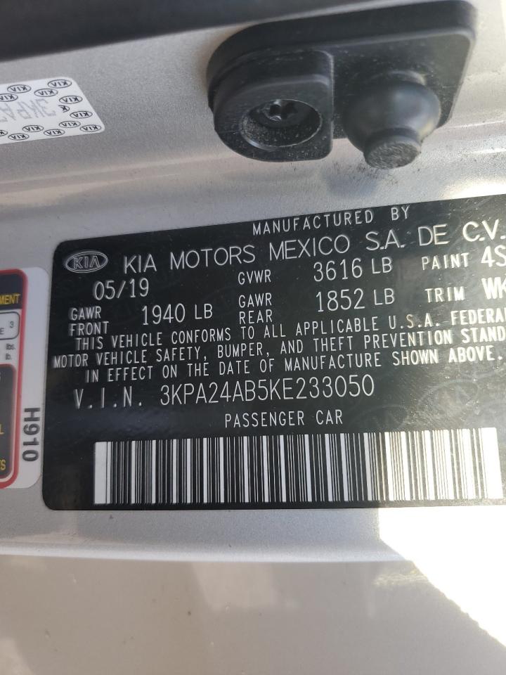 3KPA24AB5KE233050 2019 Kia Rio S