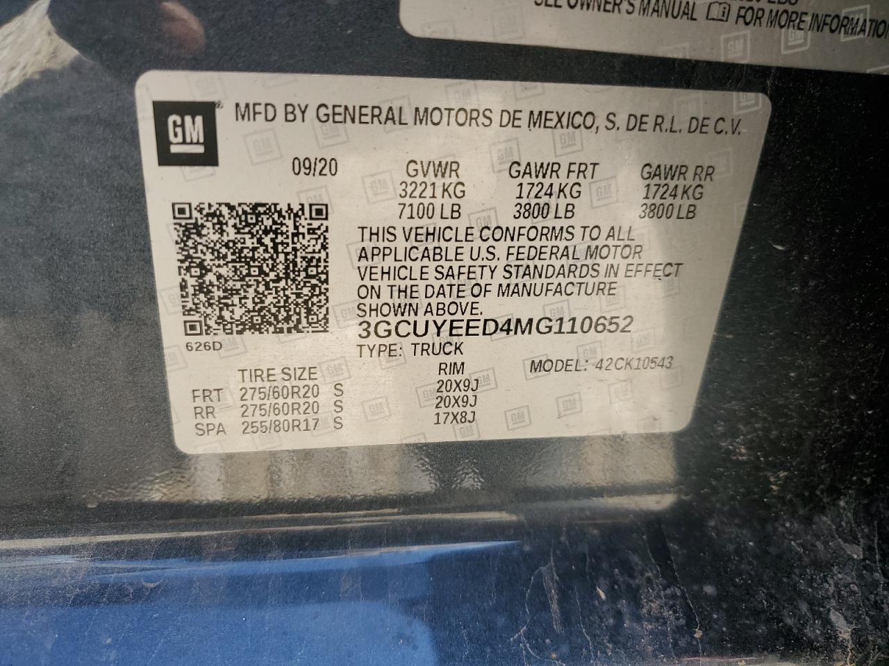 2021 Chevrolet Silverado K1500 Rst VIN: 3GCUYEED4MG110652 Lot: 60196934