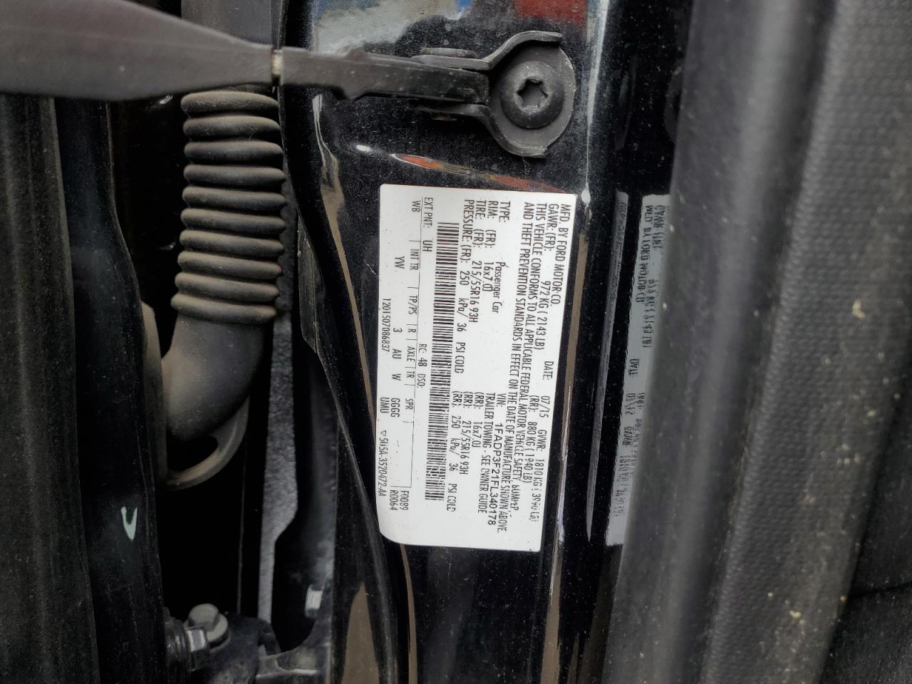 2015 Ford Focus Se VIN: 1FADP3F21FL340178 Lot: 61369164