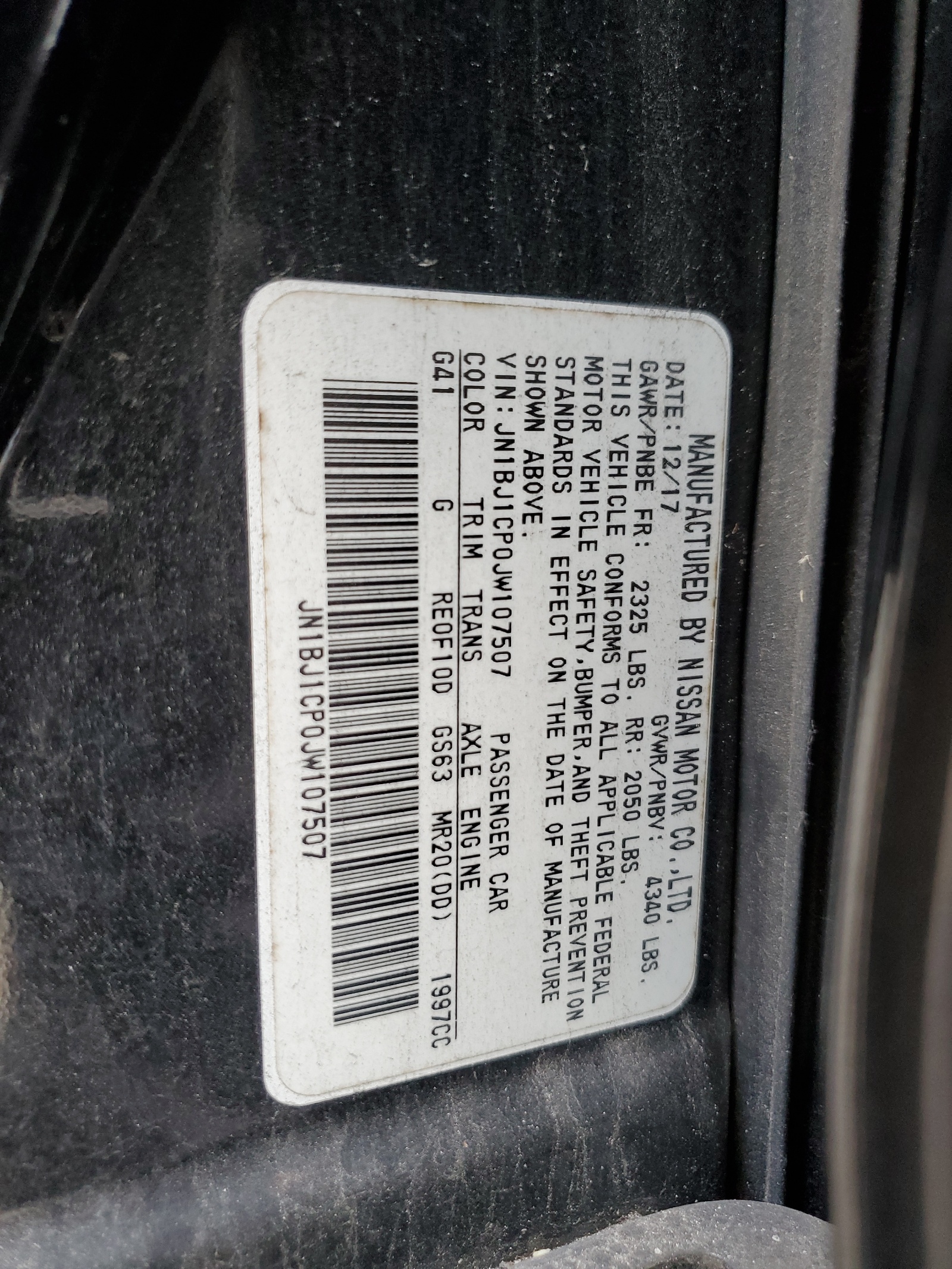 JN1BJ1CP0JW107507 2018 Nissan Rogue Sport S