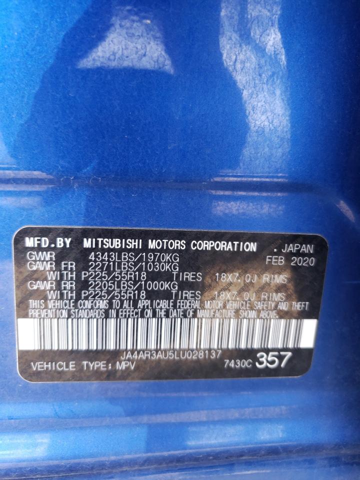 2020 Mitsubishi Outlander Sport Es VIN: JA4AR3AU5LU028137 Lot: 57088274