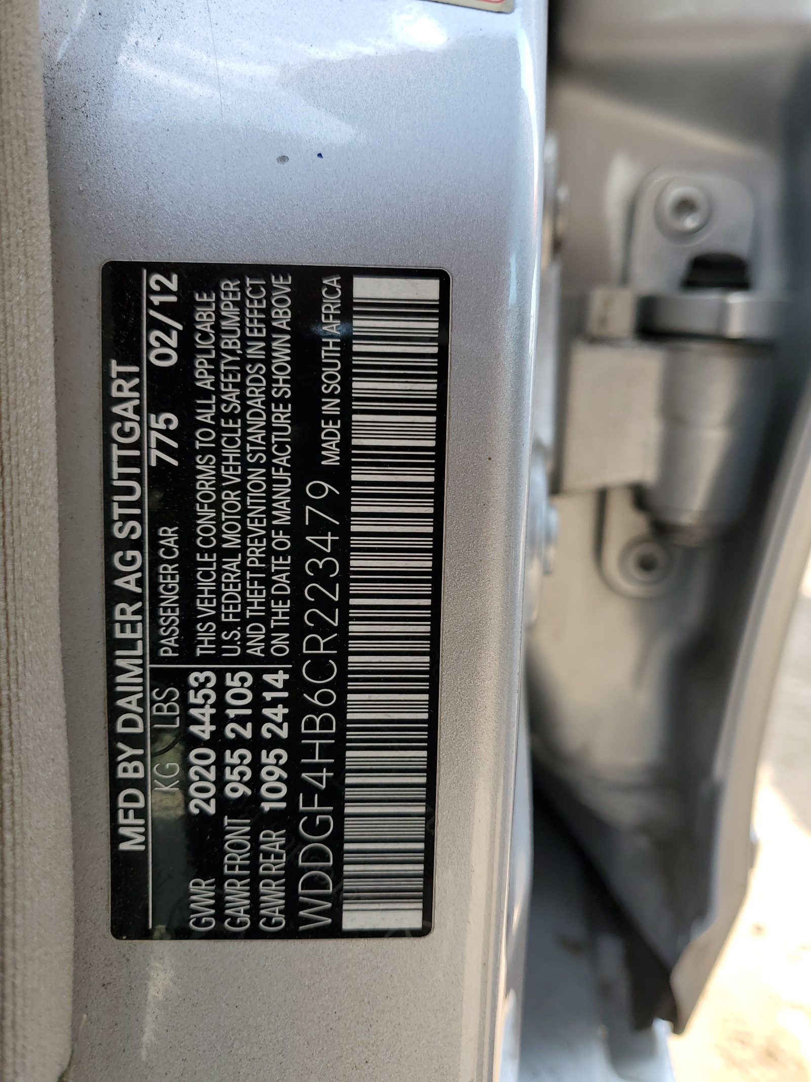 WDDGF4HB6CR223479 2012 Mercedes-Benz C 250