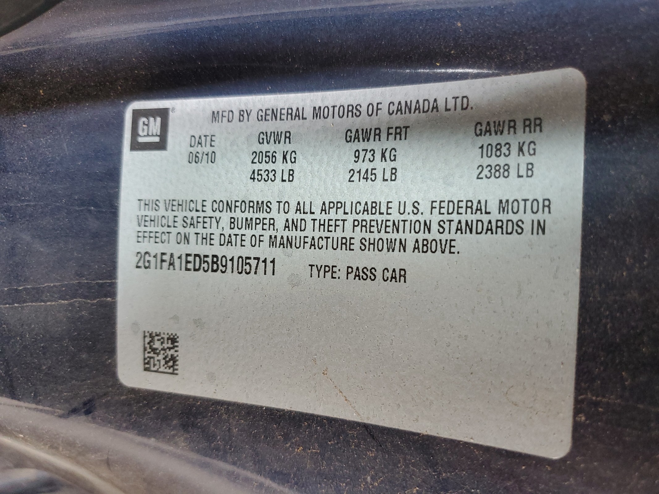 2G1FA1ED5B9105711 2011 Chevrolet Camaro Ls