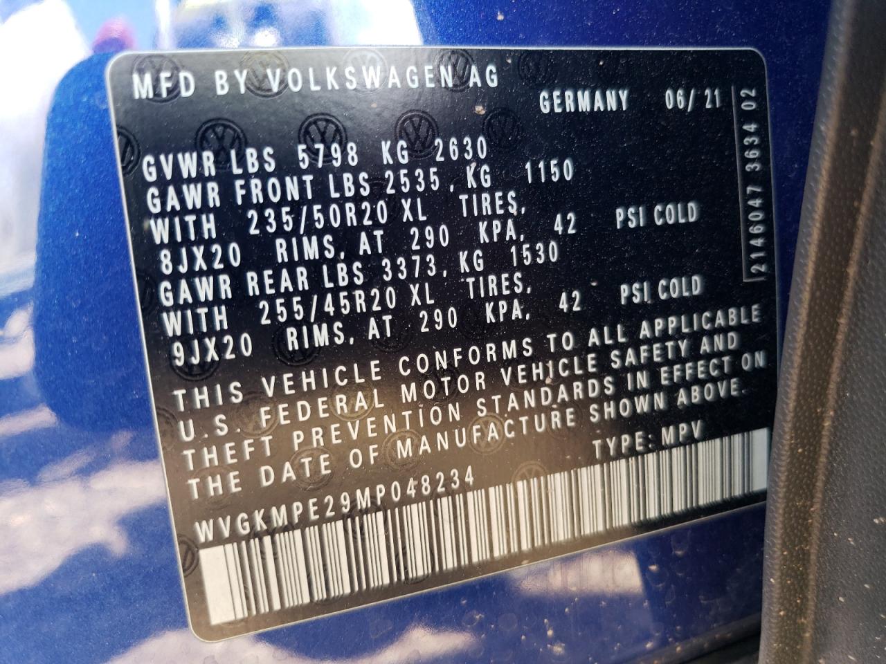 WVGKMPE29MP048234 2021 VOLKSWAGEN ID.4 - Image 12