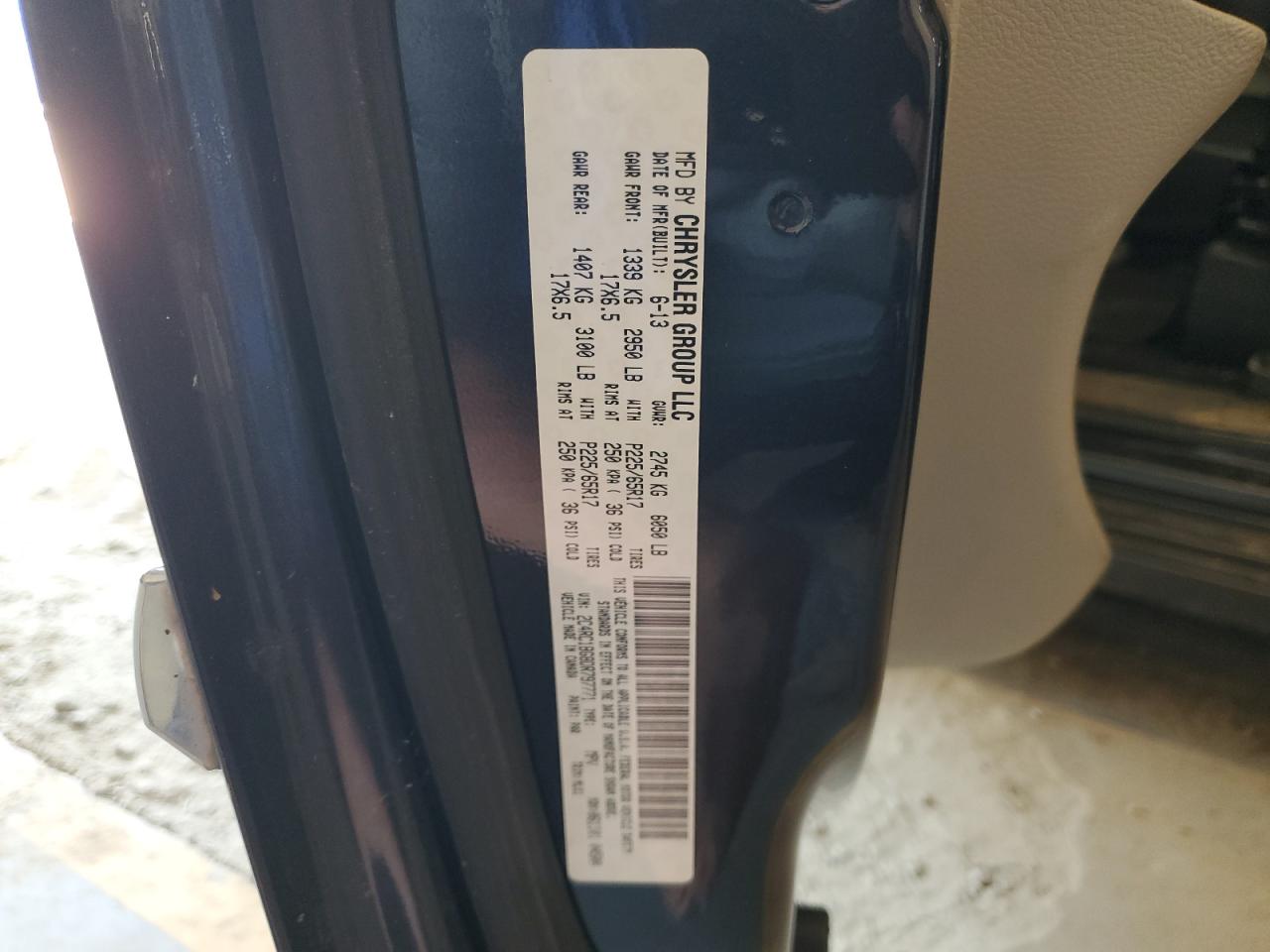 2013 Chrysler Town & Country Touring VIN: 2C4RC1BG8DR797771 Lot: 60859494