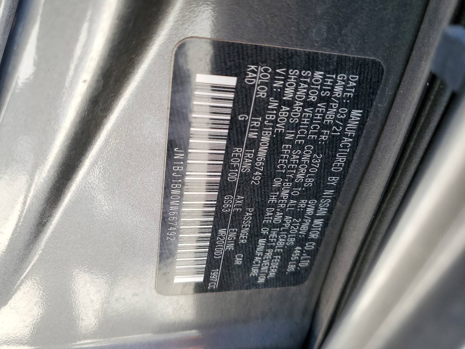 JN1BJ1BW0MW667492 2021 Nissan Rogue Sport Sv