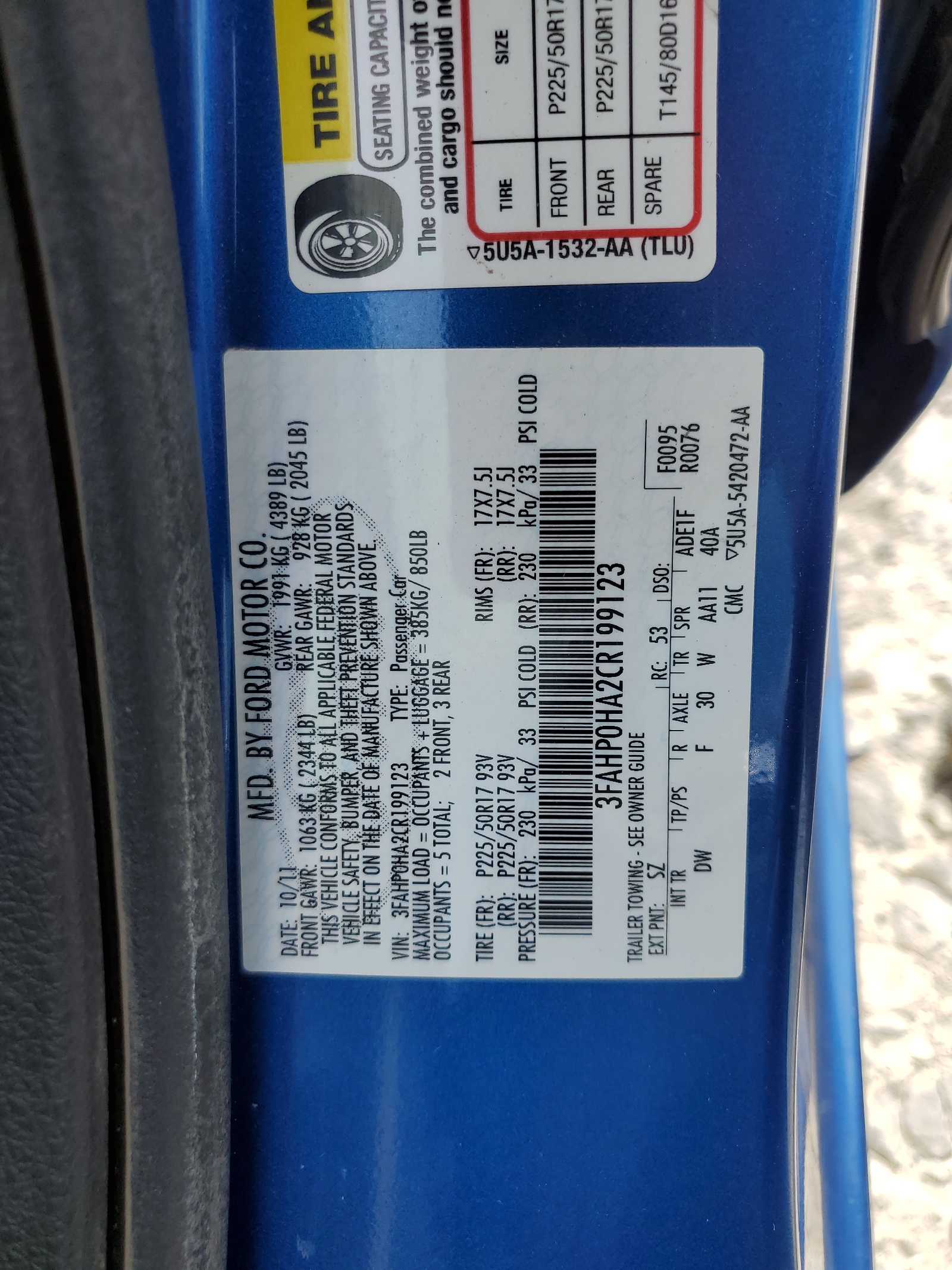 3FAHP0HA2CR199123 2012 Ford Fusion Se