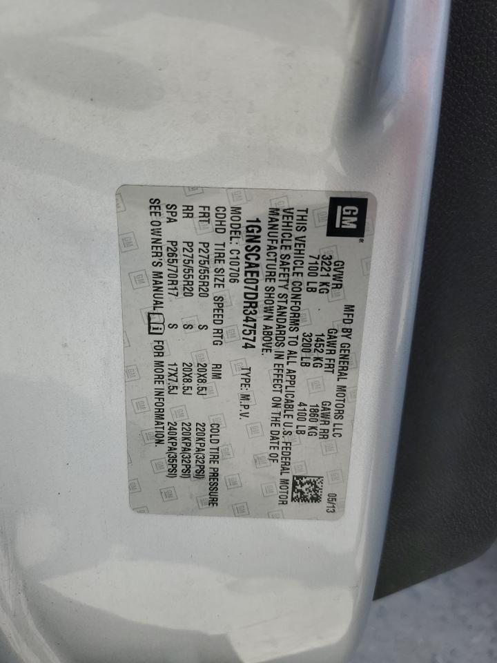 2013 Chevrolet Tahoe C1500 Ls VIN: 1GNSCAE07DR347574 Lot: 61081834