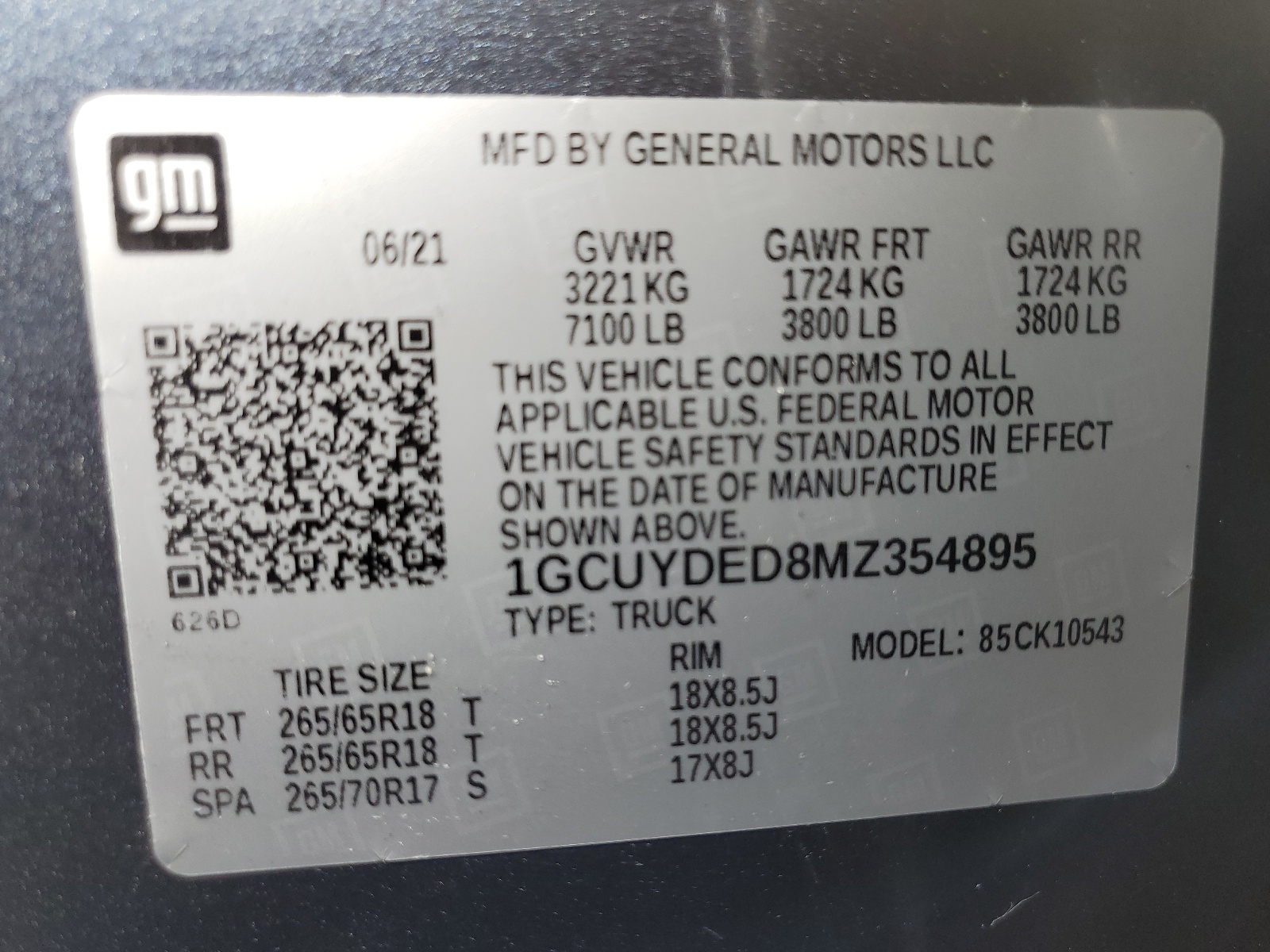 1GCUYDED8MZ354895 2021 Chevrolet Silverado K1500 Lt