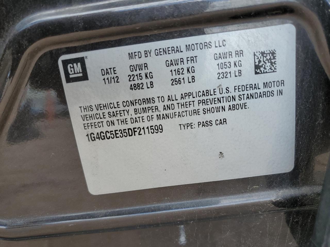 2013 Buick Lacrosse VIN: 1G4GC5E35DF211599 Lot: 64746424