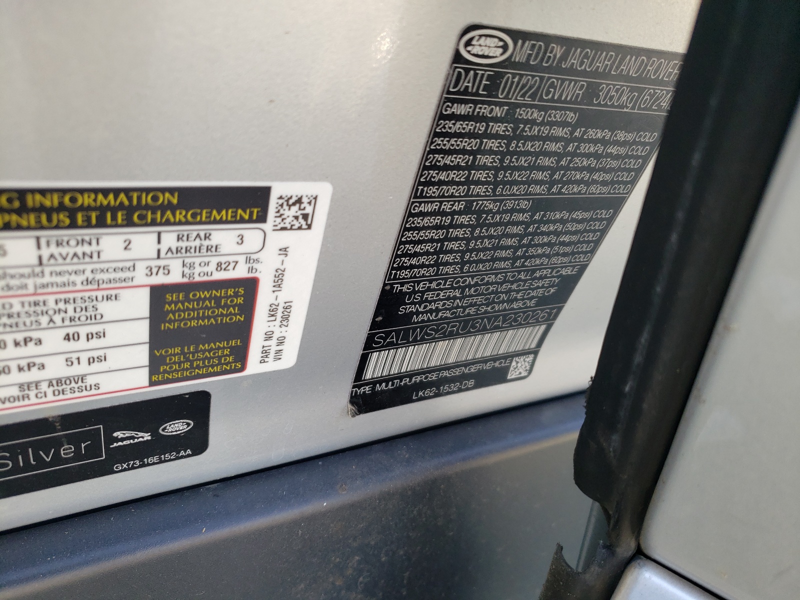 SALWS2RU3NA230261 2022 Land Rover Range Rover Sport Hst