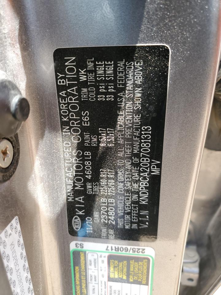 2011 Kia Sportage Lx VIN: KNDPBCA20B7081313 Lot: 59254854