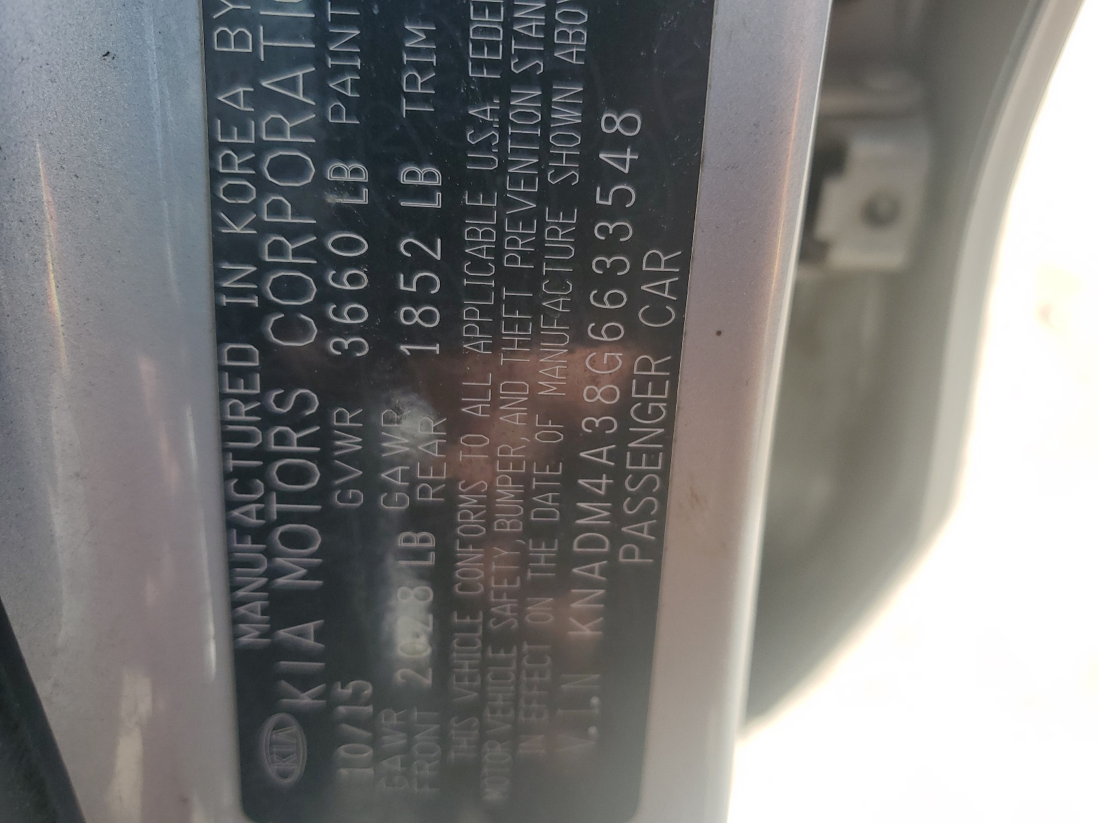 KNADM4A38G6633548 2016 Kia Rio Lx