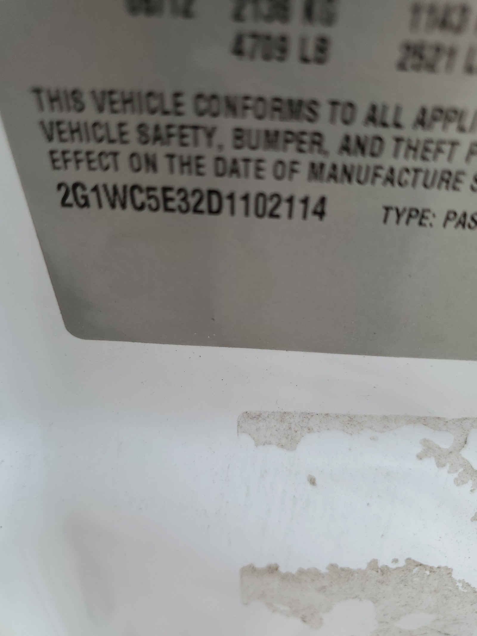 2G1WC5E32D1102114 2013 Chevrolet Impala Ltz