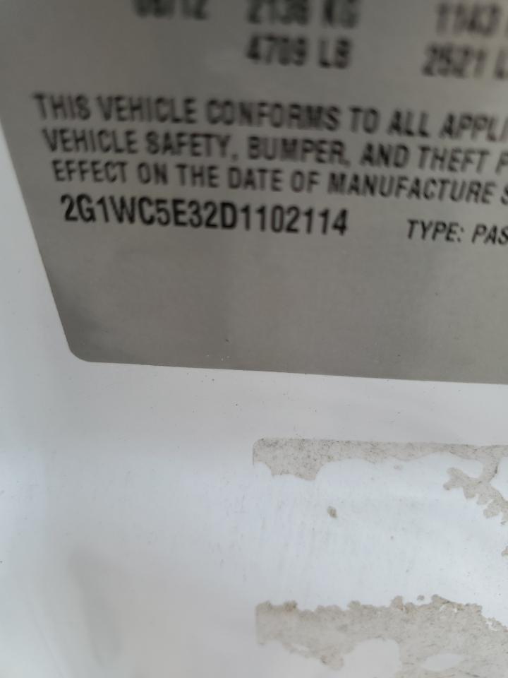 2013 Chevrolet Impala Ltz VIN: 2G1WC5E32D1102114 Lot: 58131854