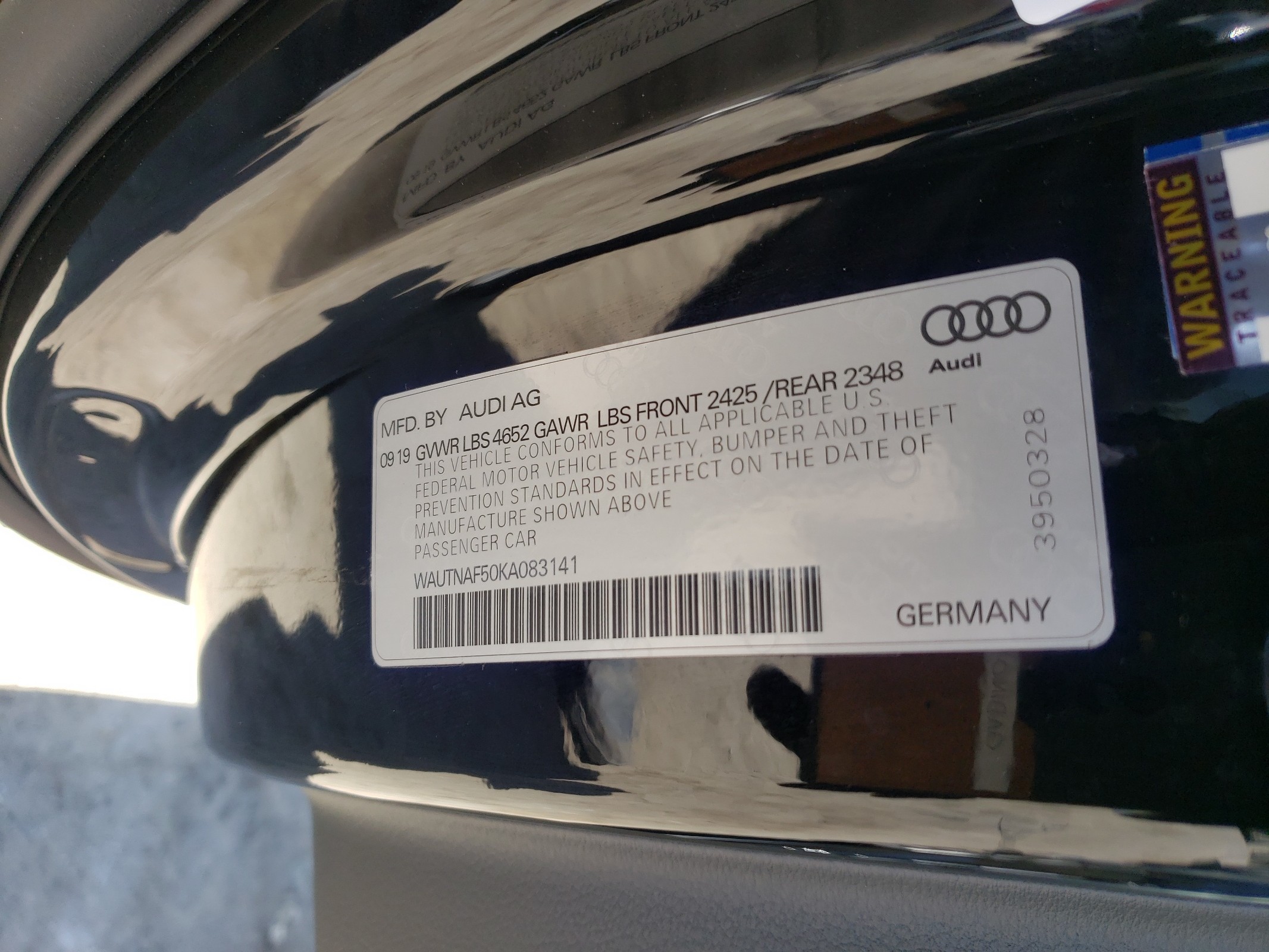 WAUTNAF50KA083141 2019 Audi A5 Premium Plus