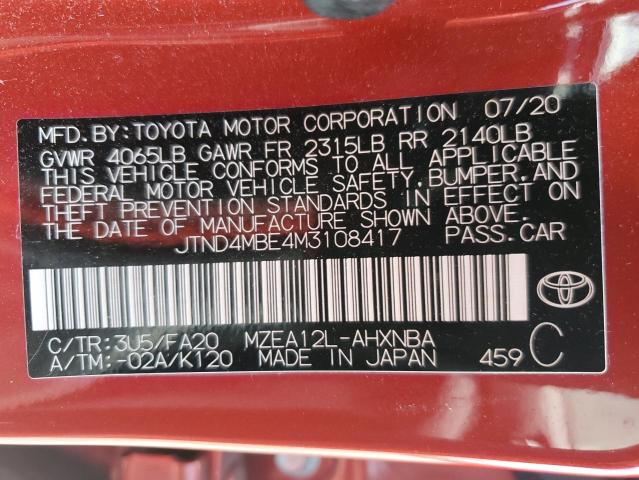 JTND4MBE4M3108417 | 2021 Toyota corolla se