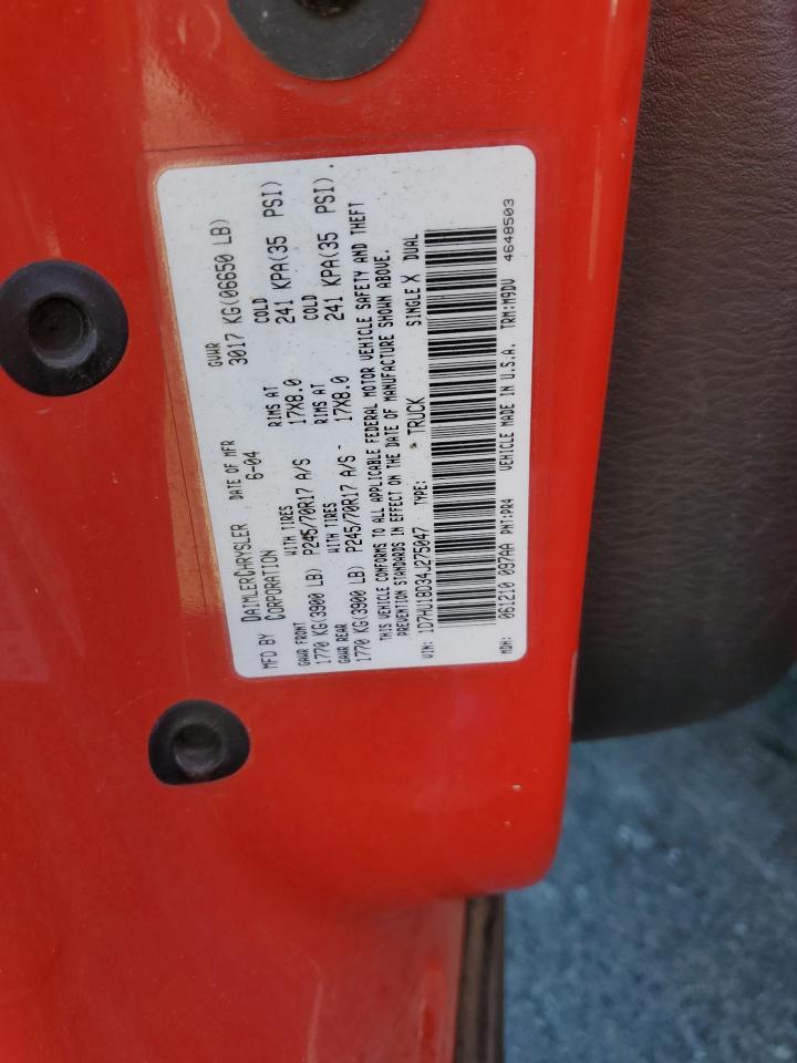 2004 Dodge Ram 1500 St VIN: 1D7HU18D34J275047 Lot: 59548144