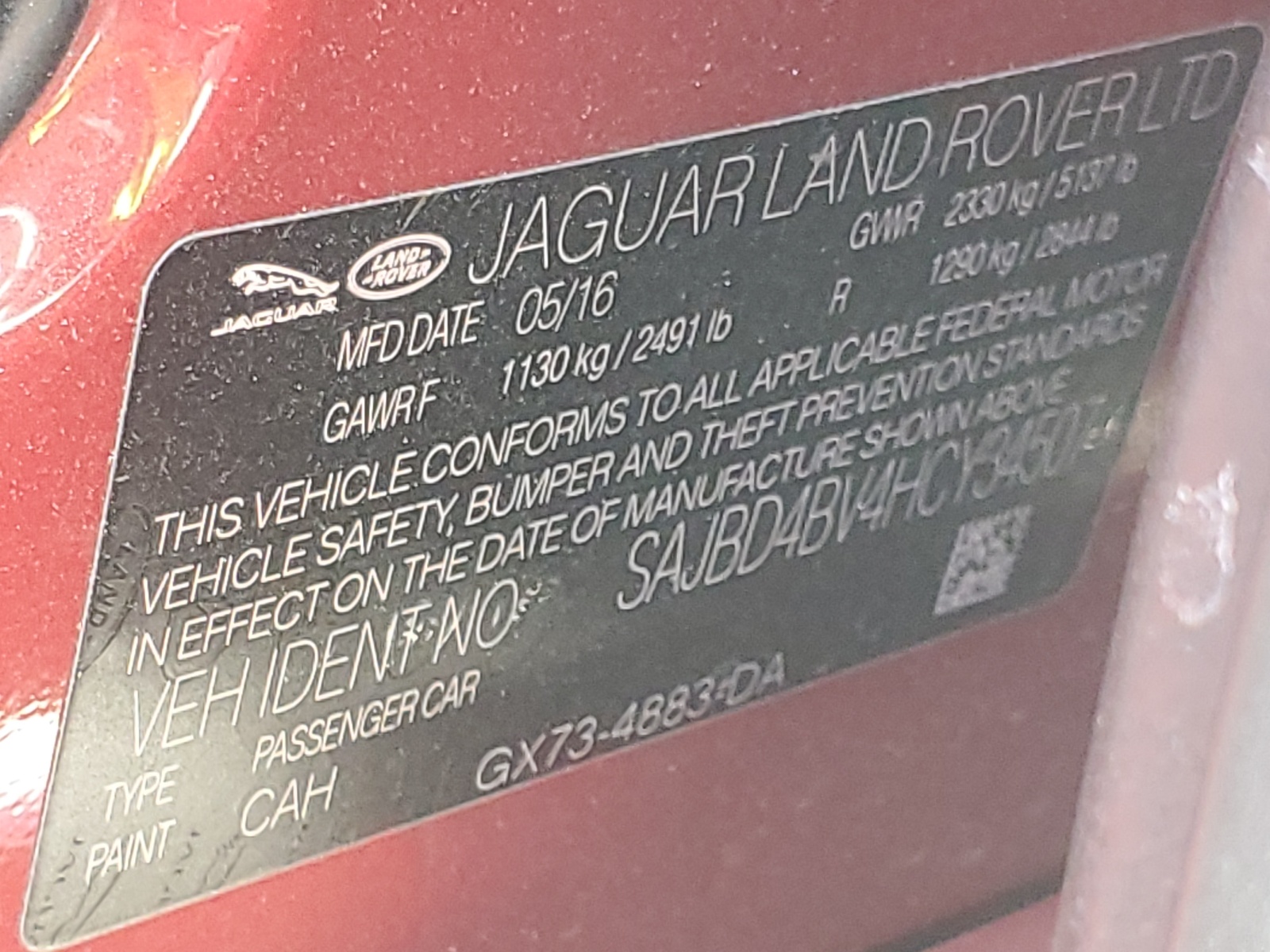 SAJBD4BV4HCY34507 2017 Jaguar Xf Premium