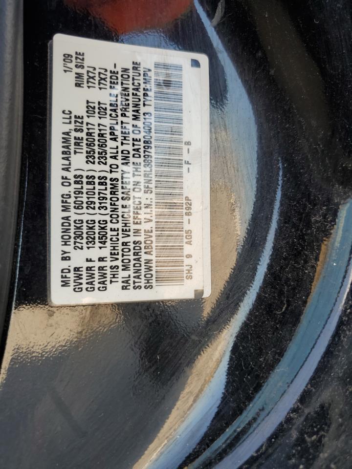 5FNRL38979B040013 2009 Honda Odyssey Touring