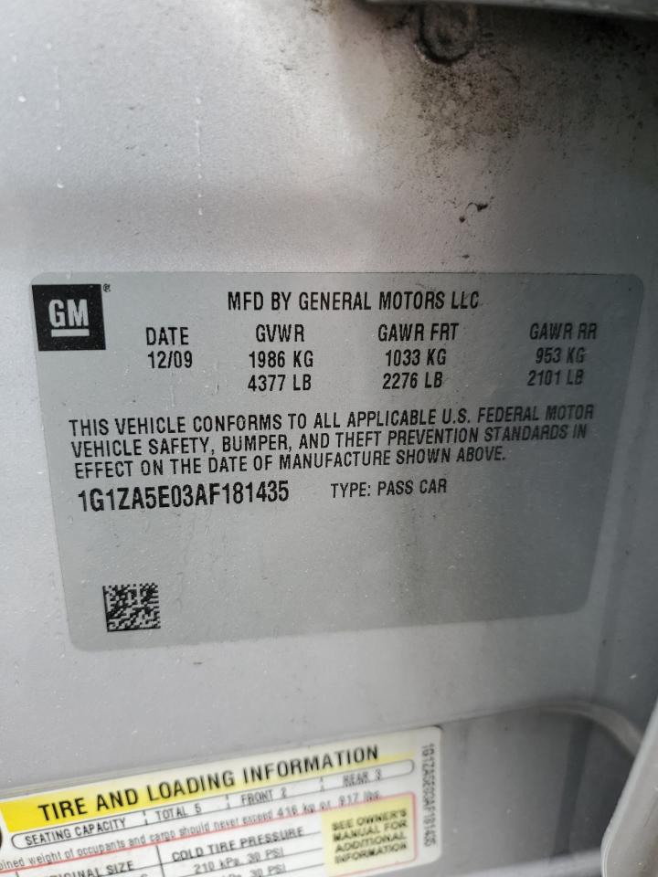 2010 Chevrolet Malibu Ls VIN: 1G1ZA5E03AF181435 Lot: 60305364