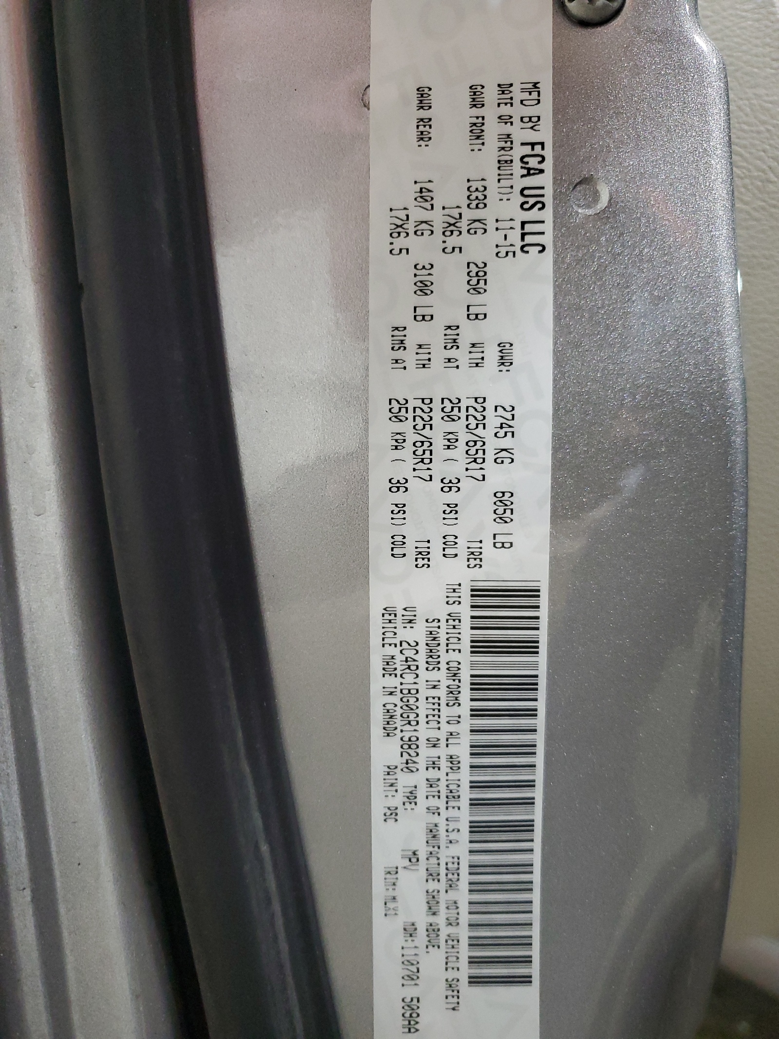 2C4RC1BG0GR198240 2016 Chrysler Town & Country Touring