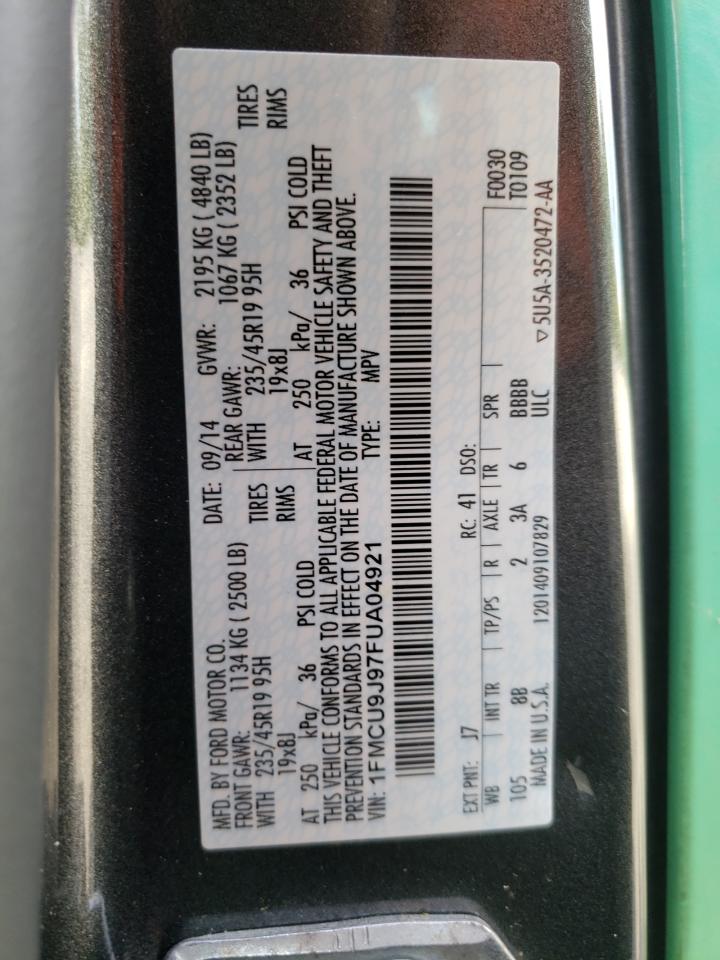 2015 Ford Escape Titanium VIN: 1FMCU9J97FUA04921 Lot: 61049154