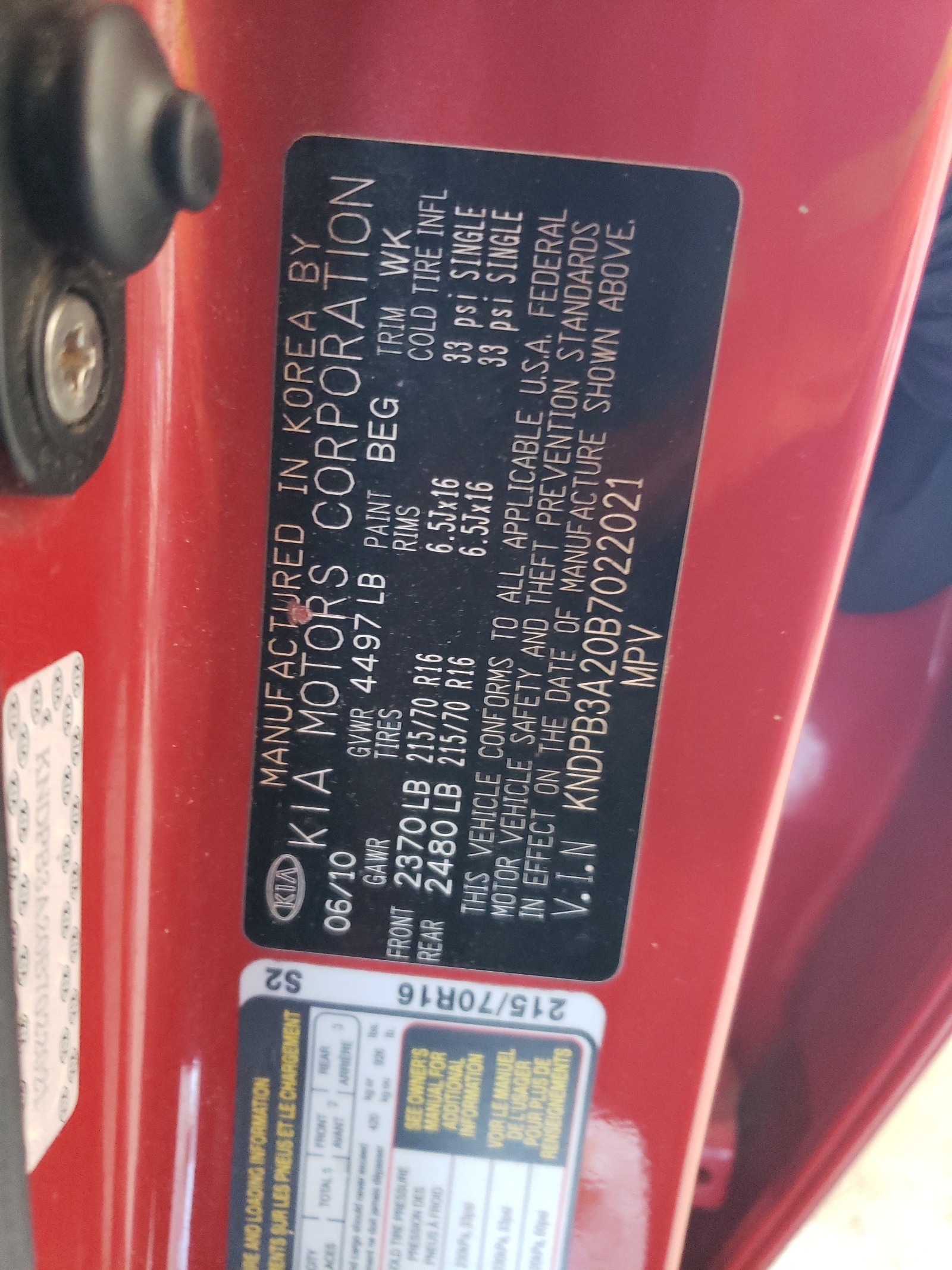 KNDPB3A20B7022021 2011 Kia Sportage Lx