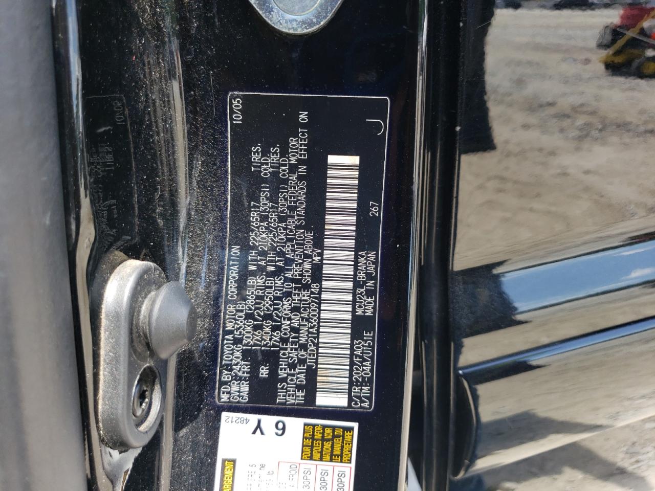 2006 Toyota Highlander Limited VIN: JTEDP21A360097148 Lot: 59865024