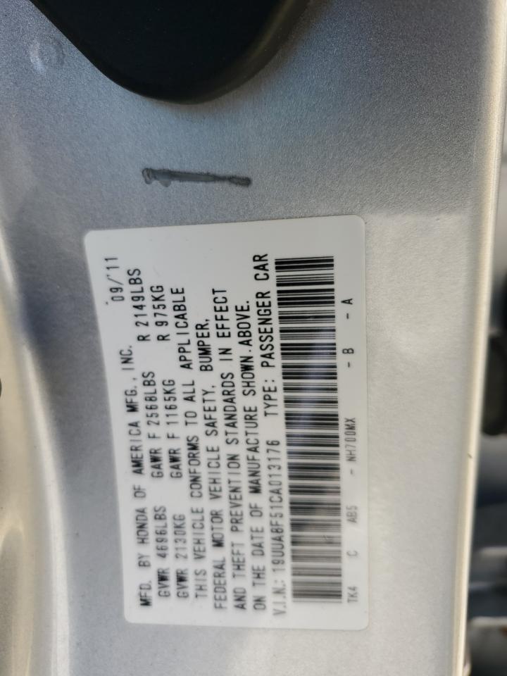 19UUA8F51CA013176 2012 Acura Tl