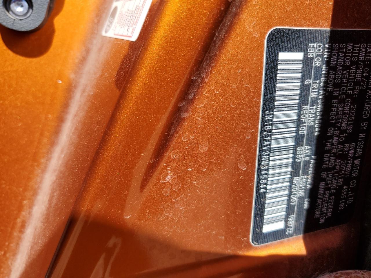 2022 Nissan Rogue Sport S VIN: JN1BJ1AV3NW345844 Lot: 58822414