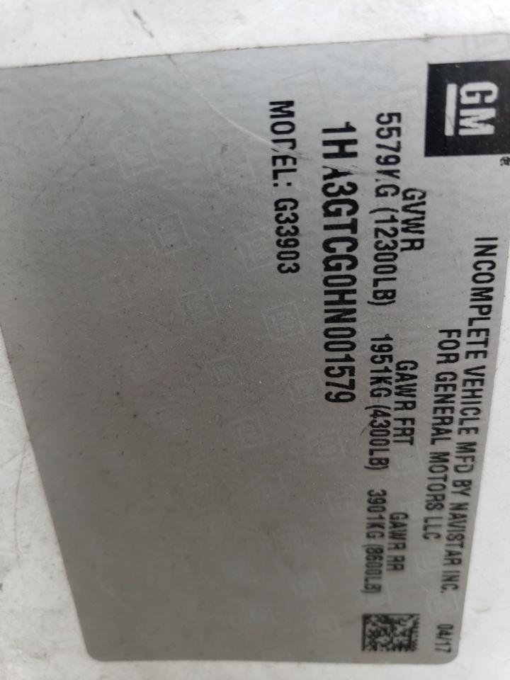 2017 Chevrolet Express G3500 VIN: 1HA3GTCG0HN001579 Lot: 59166674