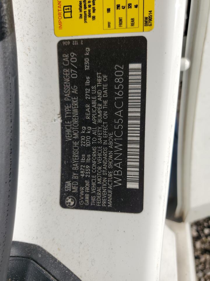 2010 BMW 535 I VIN: WBANW1C55AC165802 Lot: 59571554