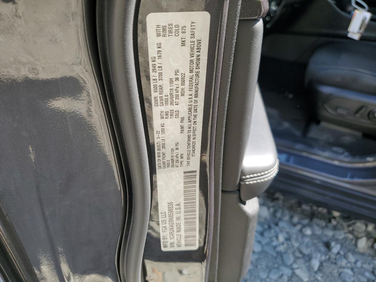 2022 Jeep Grand Cherokee L Laredo VIN: 1C4RJKAG9N8598836 Lot: 60276884