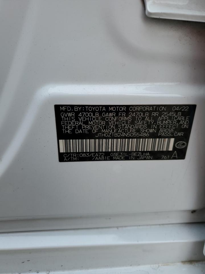 2022 Lexus Is 350 F-Sport VIN: JTHGZ1B24N5055486 Lot: 57487444