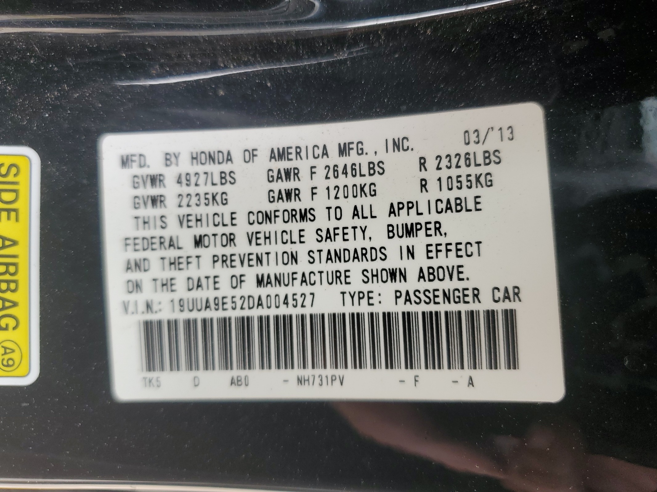 19UUA9E52DA004527 2013 Acura Tl Tech