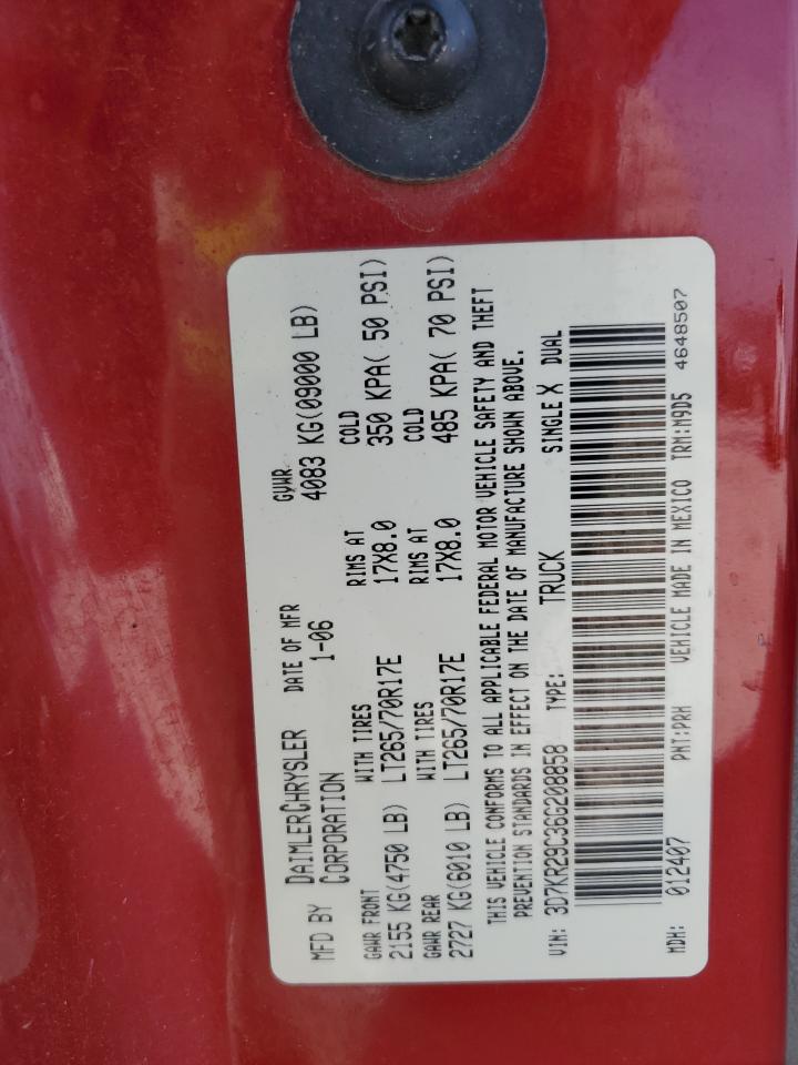 2006 Dodge Ram 2500 VIN: 3D7KR29C36G208858 Lot: 61133514