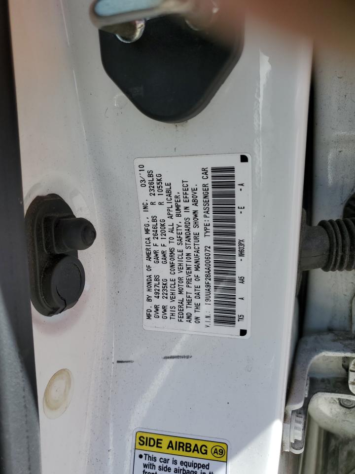 2010 Acura Tl VIN: 19UUA9F28AA006072 Lot: 60290294