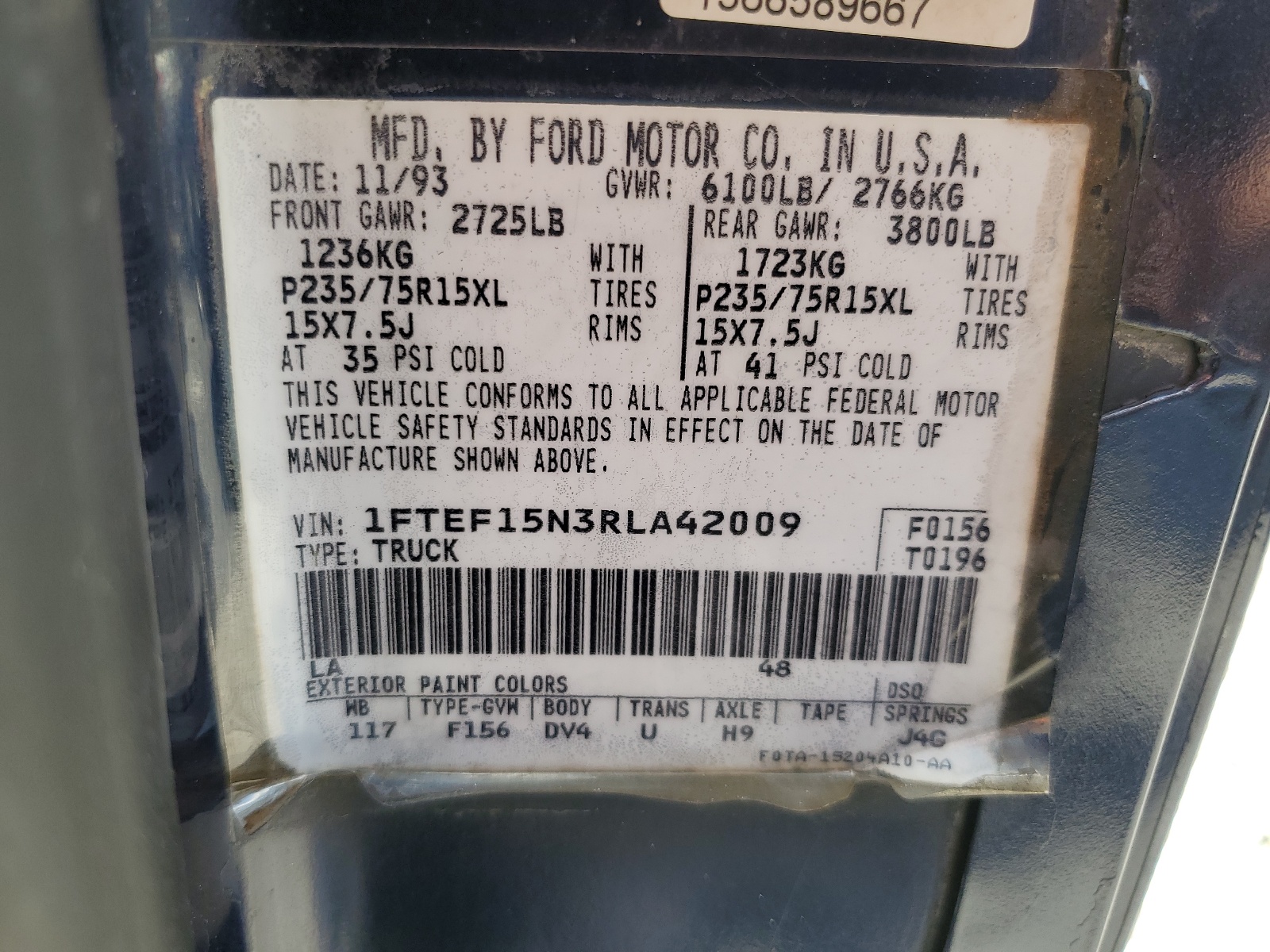 1FTEF15N3RLA42009 1994 Ford F150