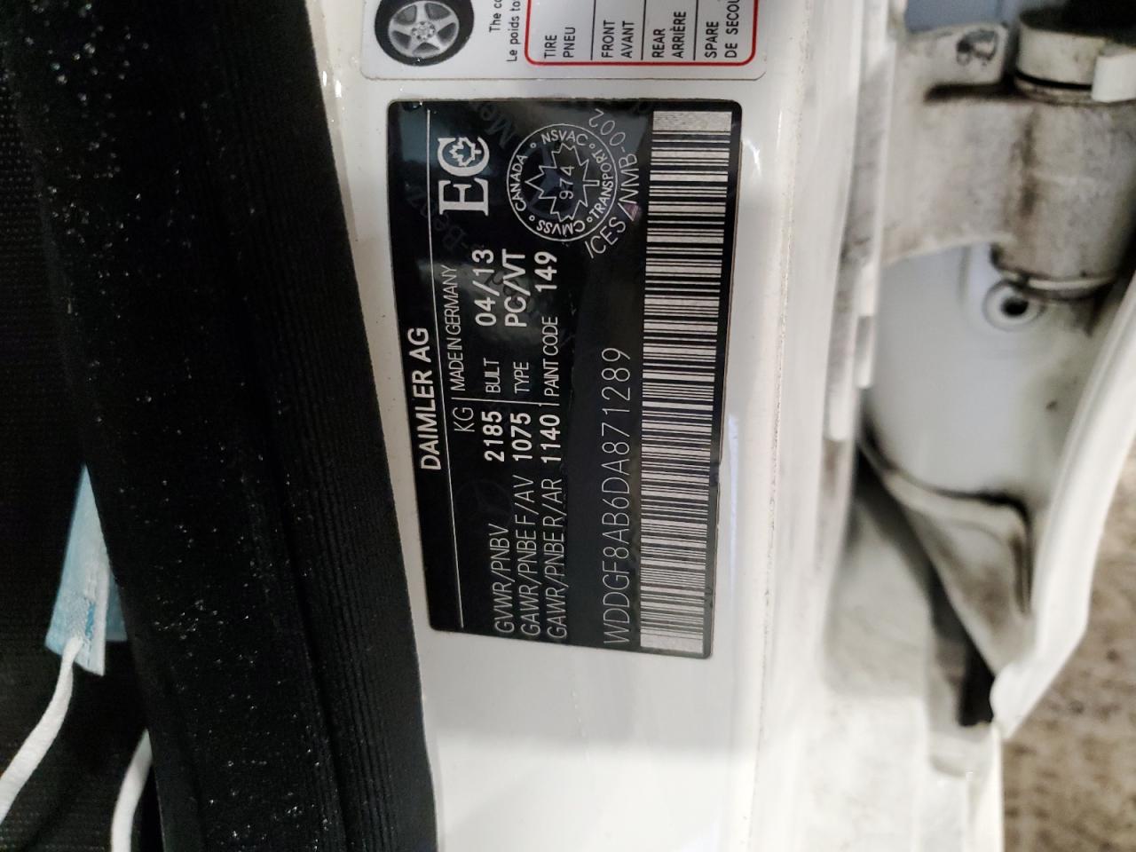 2013 Mercedes-Benz C 300 4Matic VIN: WDDGF8AB6DA871289 Lot: 61371354