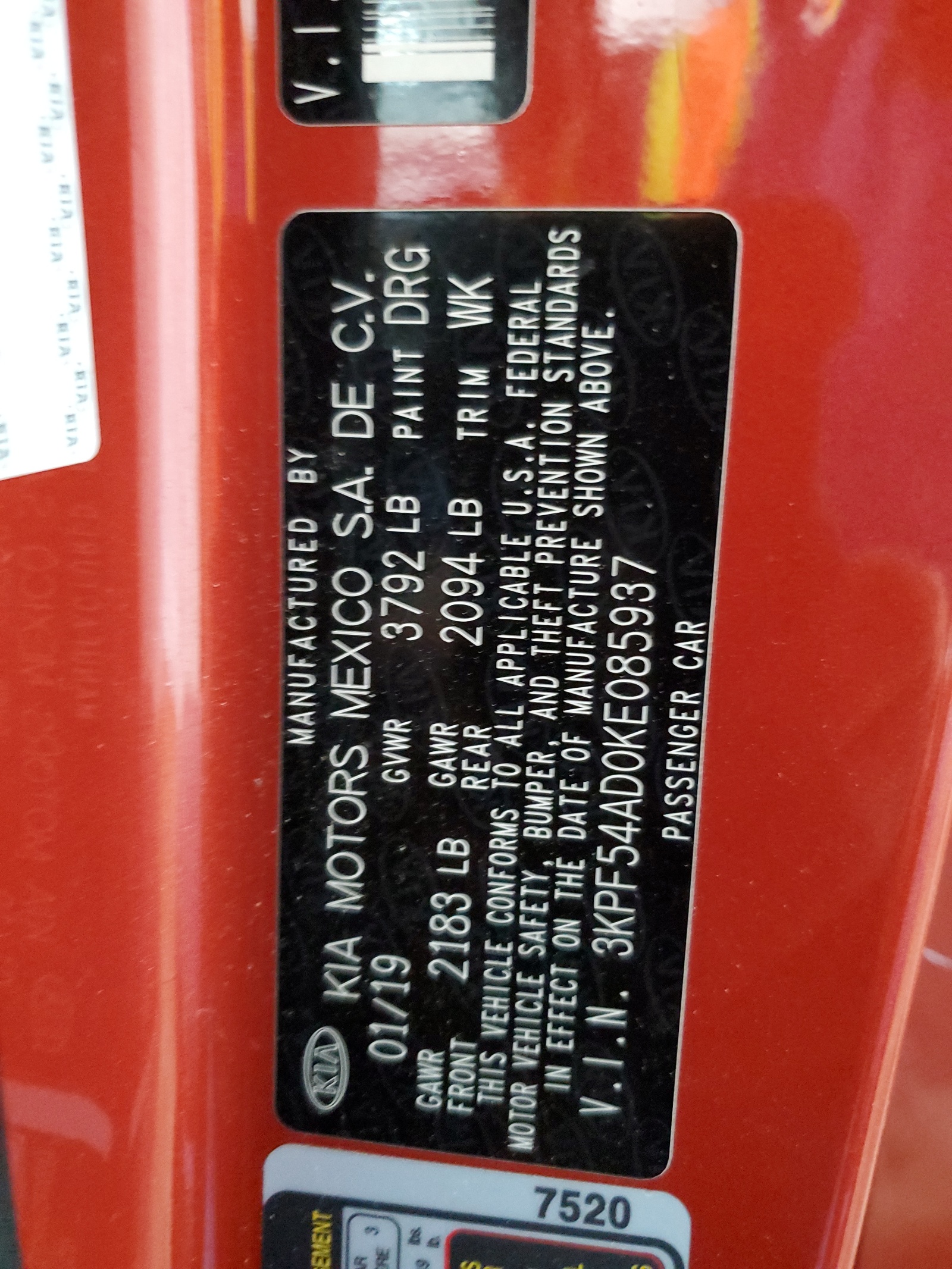 3KPF54AD0KE085937 2019 Kia Forte Ex