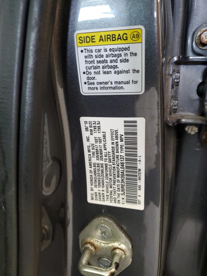 2010 Honda Cr-V Lx VIN: 5J6RE3H39AL046137 Lot: 60848894