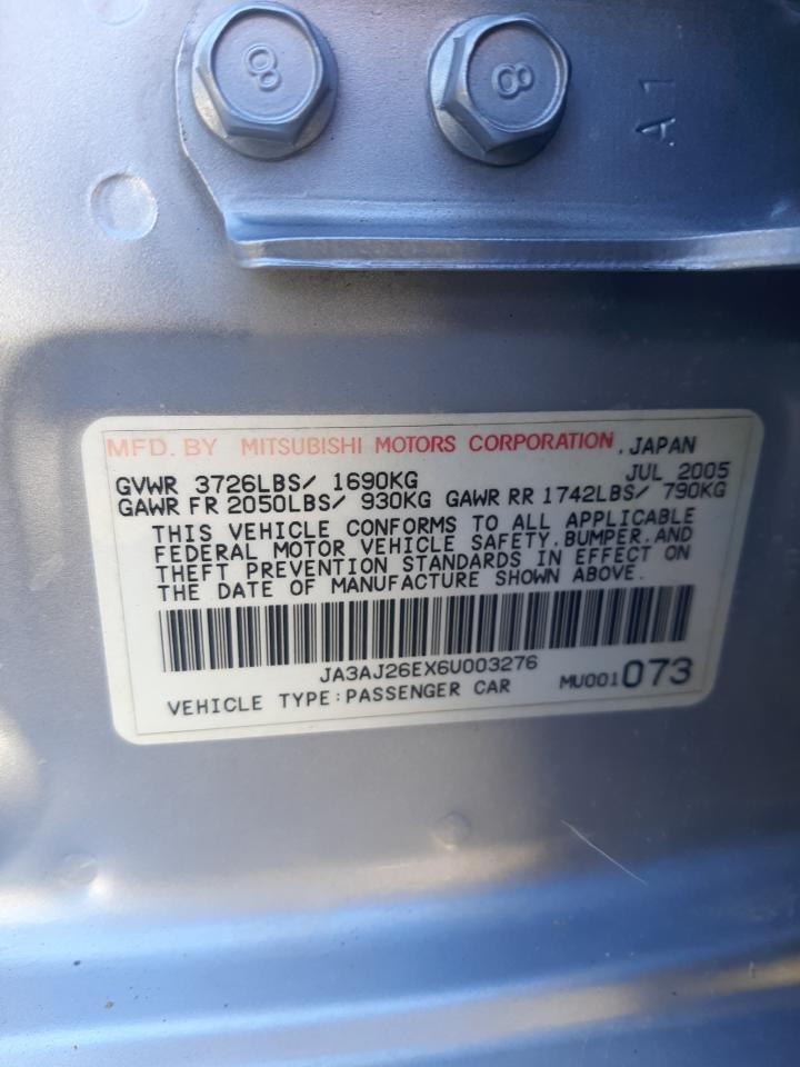 JA3AJ26EX6U003276 2006 Mitsubishi Lancer Es