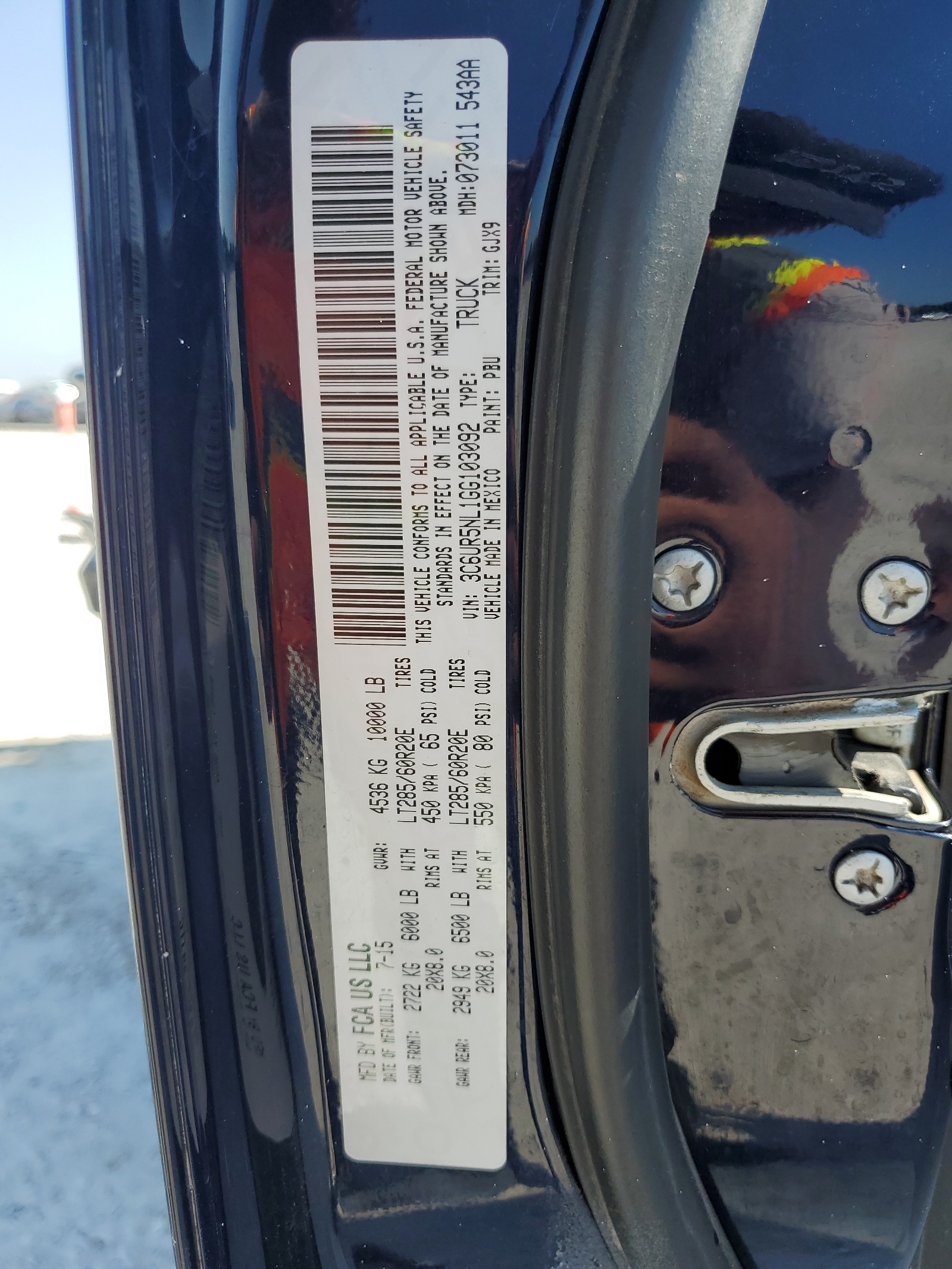 3C6UR5NL1GG103092 2016 Ram 2500 Laramie