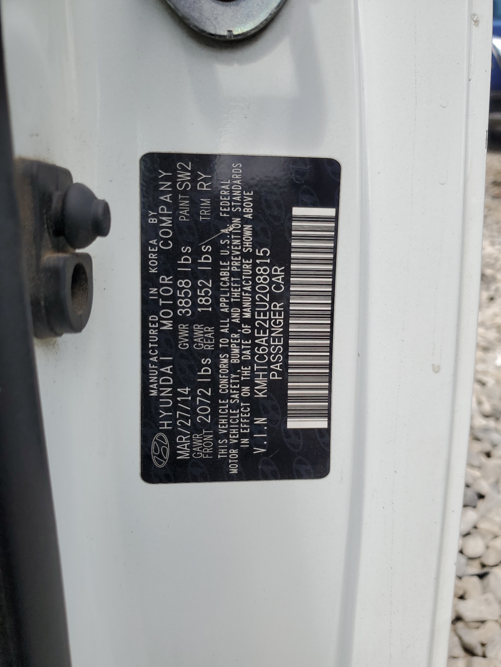 KMHTC6AE2EU208815 2014 Hyundai Veloster Turbo