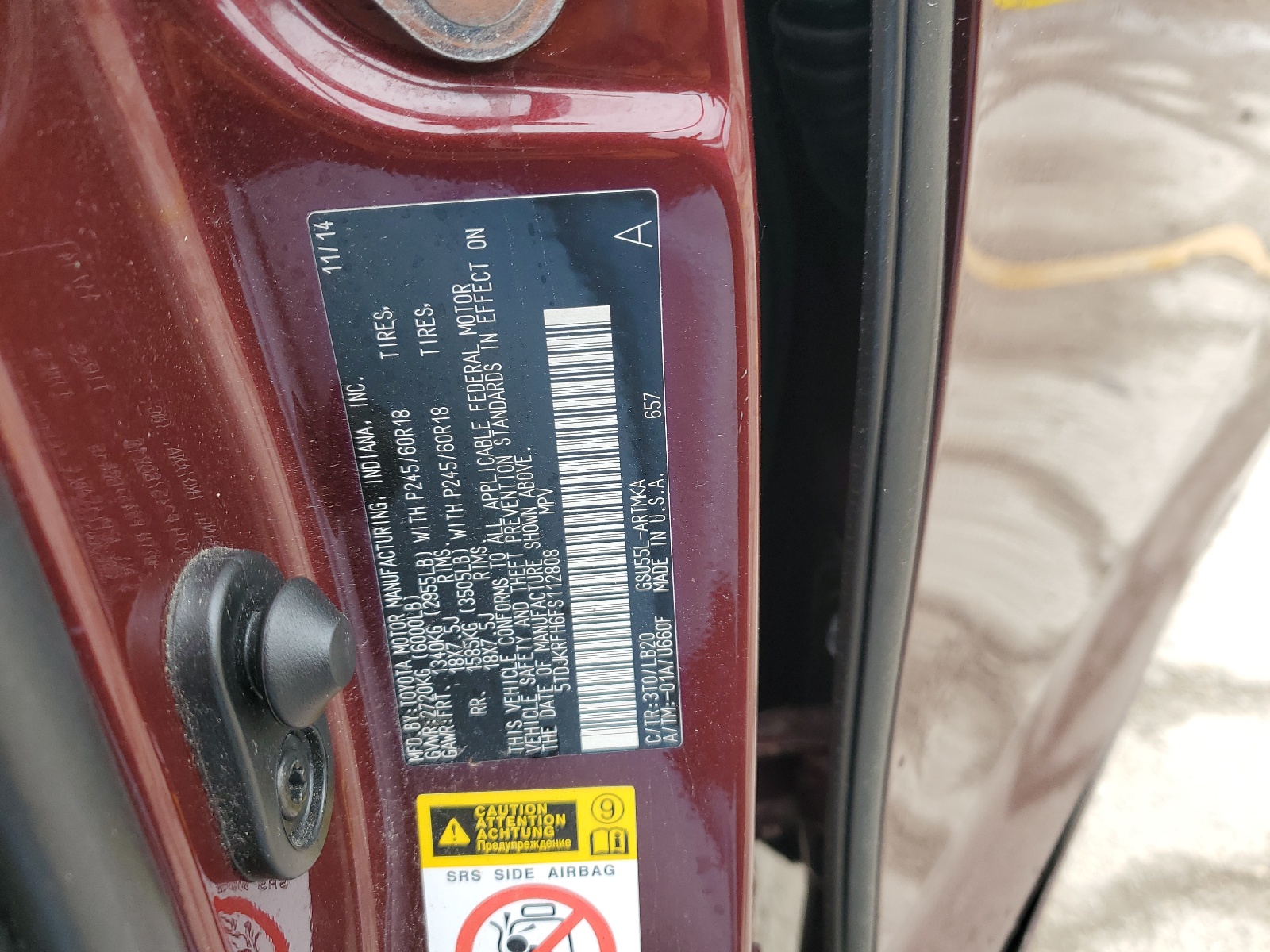 5TDJKRFH6FS112808 2015 Toyota Highlander Xle